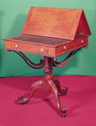 Reading Table, Carved Mahogany